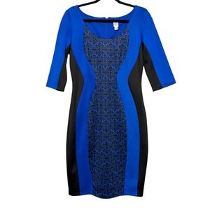 Sangria Office Siren Sheath Colorblock Dress Womens Sz 12 Modern Corporate Chic